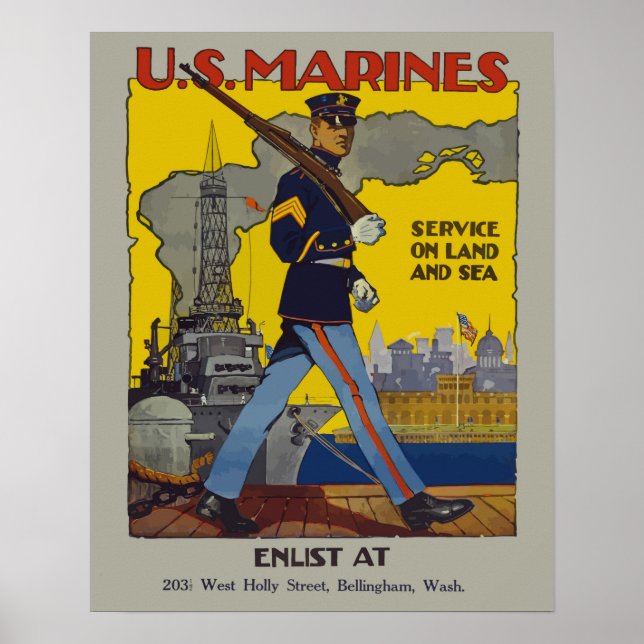 Poster Recrutement maritime vintage (Devant)