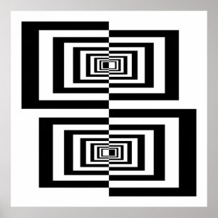 Poster Rectangles géométriques Abstraites modernes en noi