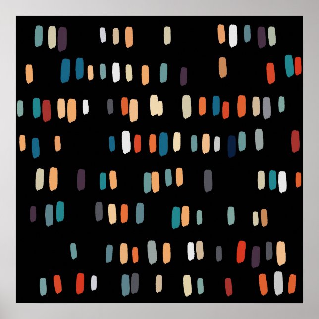 Poster Rectangles multicouleurs irrégulières (Devant)