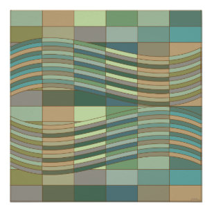 Poster Rectangles ondulés aux couleurs naturelles