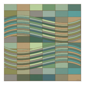 Poster Rectangles ondulés aux couleurs naturelles