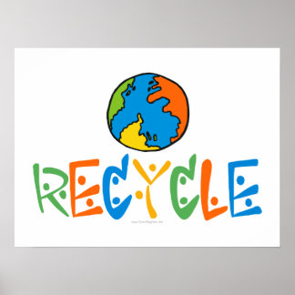 Poster Recyclage coloré