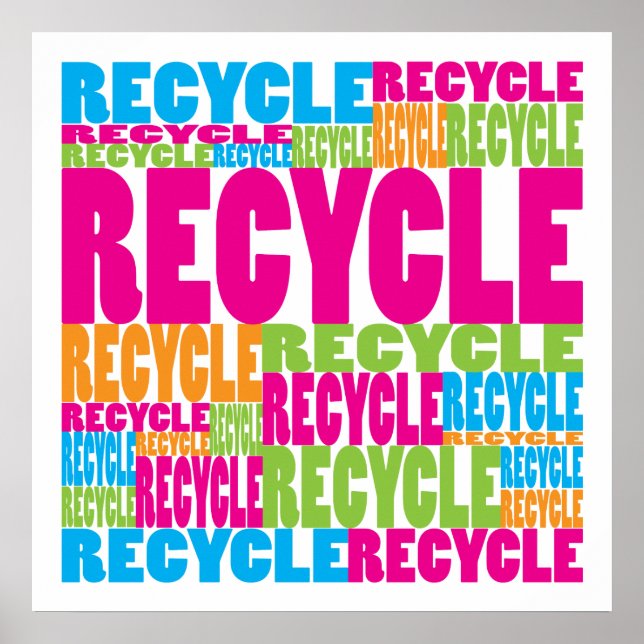 Poster Recyclage coloré (Devant)