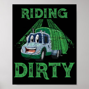 Poster Recyclage des ordures de déchets de camion Hommes 