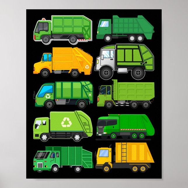 Poster Recyclage Garge Camion Anniversaires de enfants Ca (Devant)