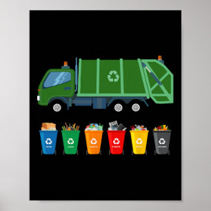 Poster Recyclage Truck Truck Kids Garge Truck Trash Colle