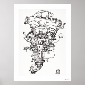 Poster Recycle (1970) vintage illustré