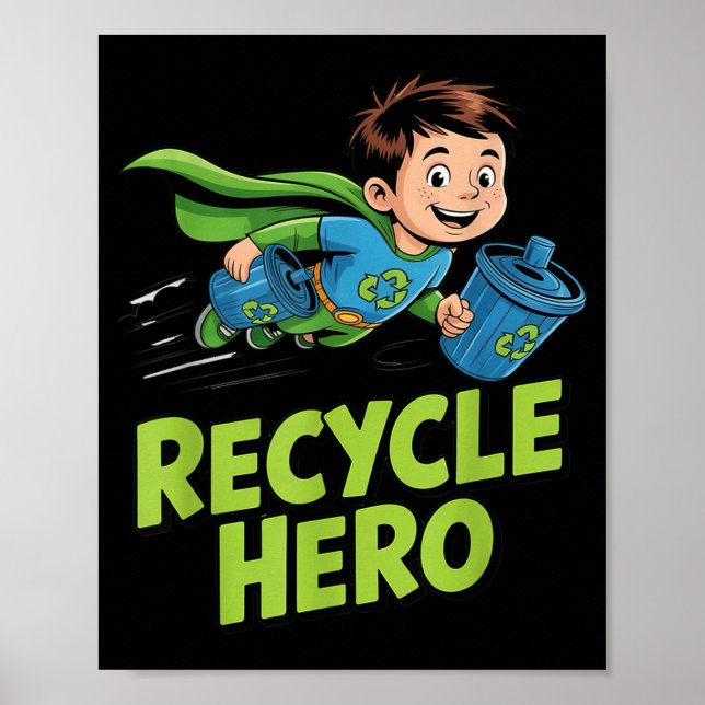 Poster Recycle héros enfants jour de la terre  (Devant)
