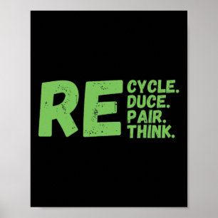 Poster Recycle Réduire Réparer Repair Repenser l'activism