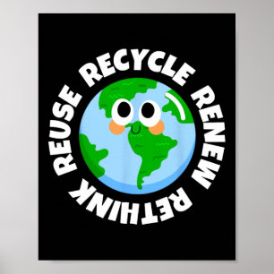 Poster Recycle Réutiliser Renouveler Repenser la crise De