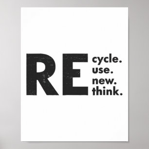 Poster Recycler réutiliser Renouveler l'environnement de