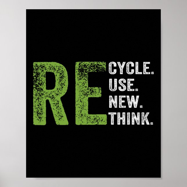 Poster Recycler réutiliser Renouveler l'environnement de  (Devant)