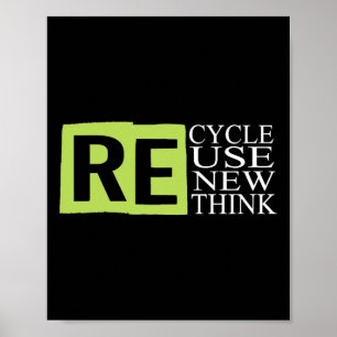 Poster Recycler Réutiliser Renouveler Repenser Crise De l