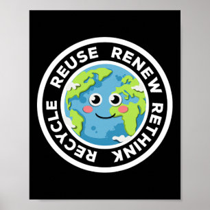 Poster Recycler Réutiliser Renouveler Repenser l'activism