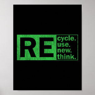 Poster Recycler Réutiliser Repenser la protection De l'en