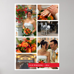 Poster Red band 6 multi photo collage souvenirs garde