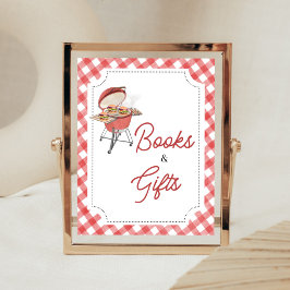Poster Red Burger BBQ Baby showers Livres et Cadeaux