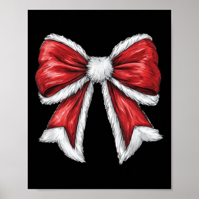 Poster Red Christmas Coquette Bow Père Noël (Devant)