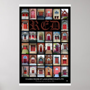 Poster "RED Church Doors of Lancaster County, PA"