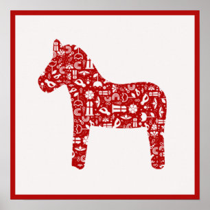 Poster Red Dala Horse