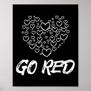 Poster Red Day Go Red Heart Maladie Cadeaux de sensibilis