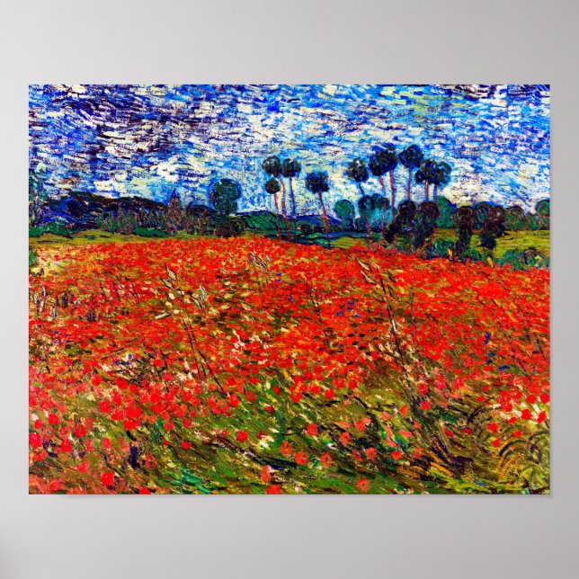 Poster Red Flower Field, Van Gogh (Devant)