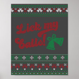 Poster Red Green Lick My Balls Ugly Xmas Sweat Party