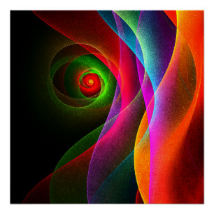 Poster Red Green Orange Modern Abstrait Art Motif #22