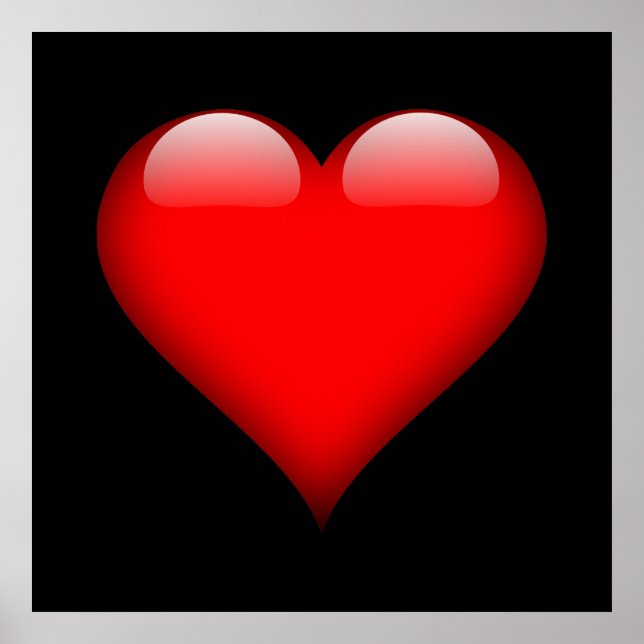 Poster Red Heart Mariage d'amour tendance (Devant)