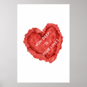 Poster Red Heart : quelle est la profondeur de votre amou