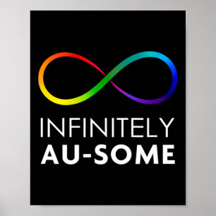 Poster Red Instead Autism - Infiniment Au-some Infini