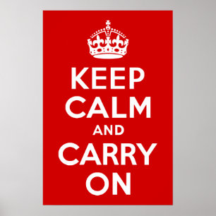 Poster Red Keep Calm and Carry On