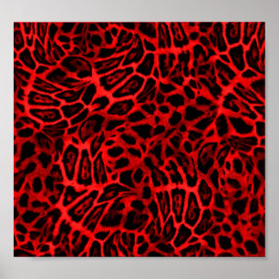 POSTER RED LEOPARD WOBBLE MOTIFS ARRIÈRE - PLANS WALLPAPE