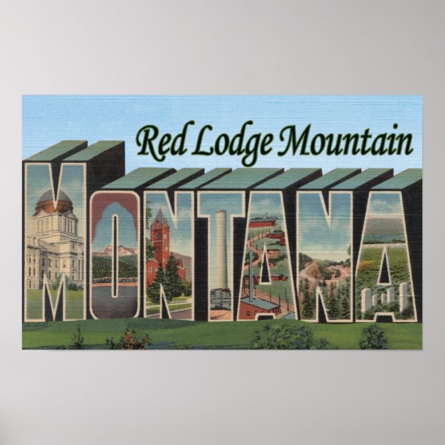 Poster Red Lodge Mountain, Montana (Devant)