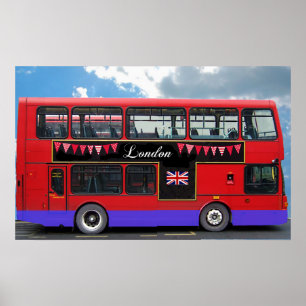 Poster Red London Bus Double Decker