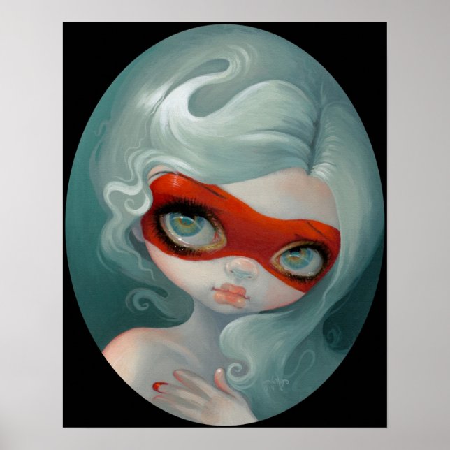Poster Red Mask ART IMPRIMER Rococo Lowbrow Art (Devant)