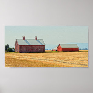 Poster Red Montana Barns