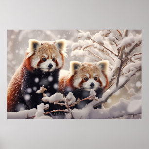 Poster Red Panda Animal Wilderness Art coloré