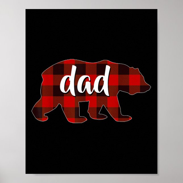 Poster Red Plaid Dad Buffalo Matching Family Papa Pyjamas (Devant)