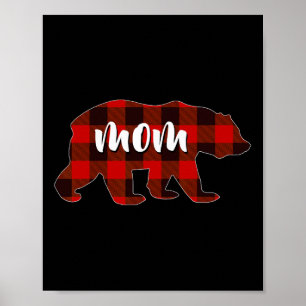 Poster Red Plaid Maman Buffalo Correspondant Famille Mama