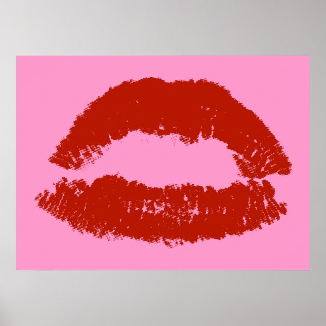 Poster Red Pop Art Lips (Devant)