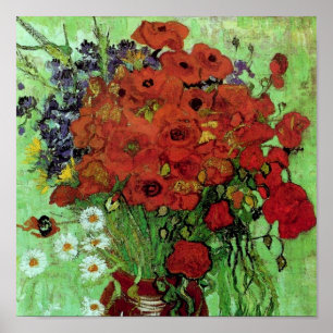 Poster Red Poppies & Daisies (F280) Van Gogh Fine Art