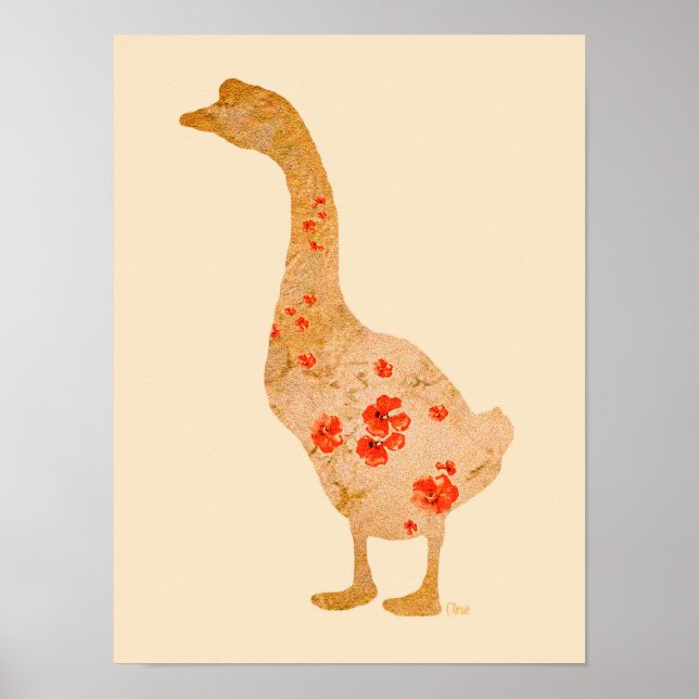 Poster Red Poppy Goose (Devant)