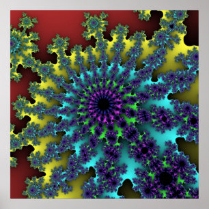 Poster Red Rainbow Burst