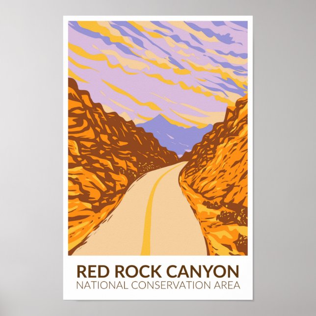 Poster Red Rock Canyon National Conservation Area Road (Devant)