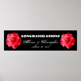 Poster Red Roses Wedding or Engagement Banner