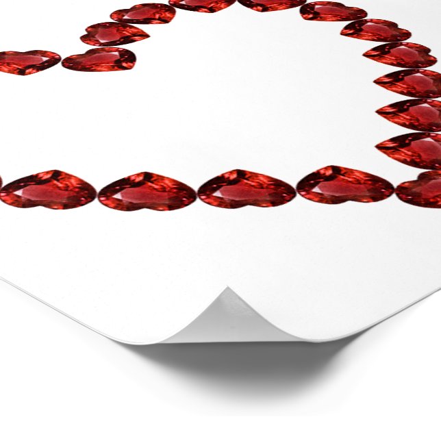 Poster Red Ruby Gemstone Heart (Coin)
