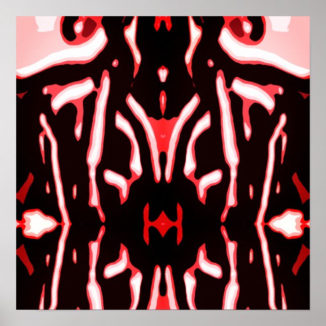Poster Red Shades noir blanc Abstrait Art moderne Motif (Devant)