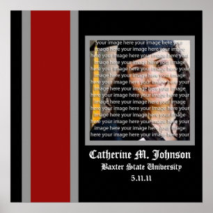 Poster Red & Silver School Graduation Frame Wall Art
