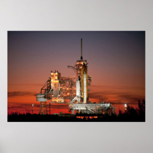 Poster Red Sky for Space Shuttle Atlantis Launch
